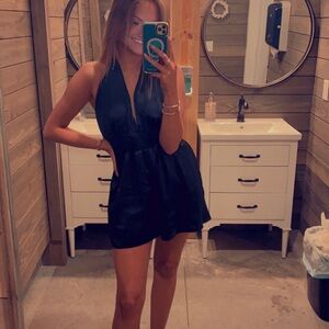 Elegant Black Halter Dress